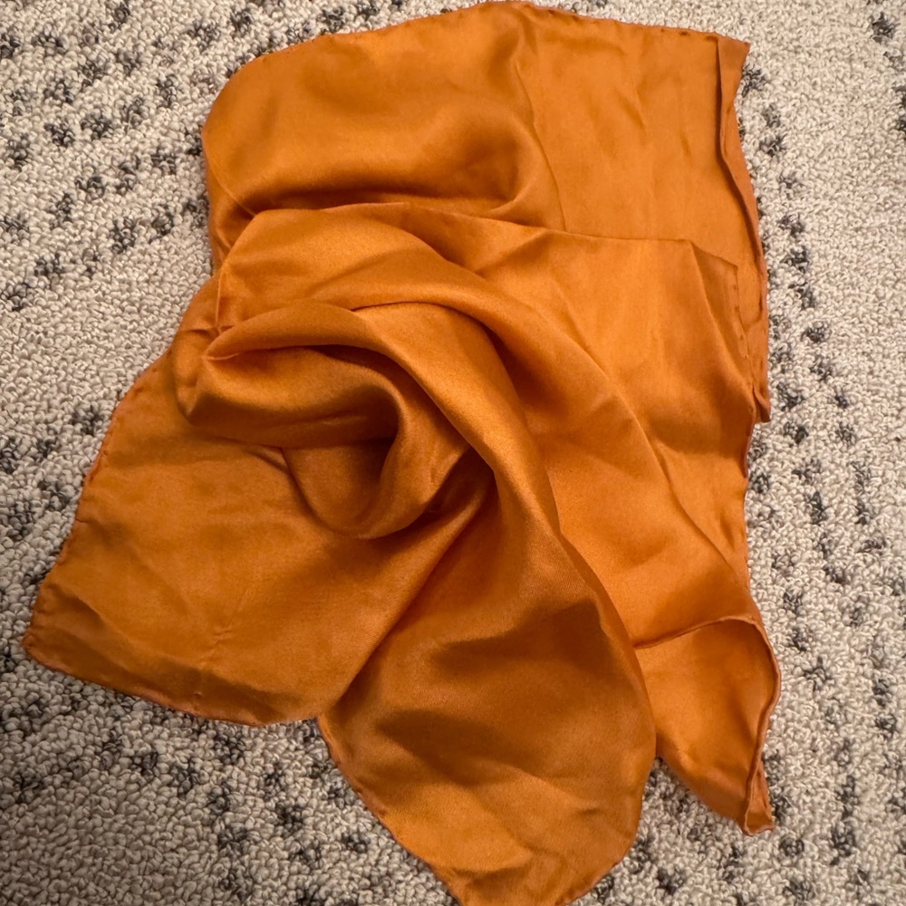 Elegant Burnt Orange Satin Scarf for Women
